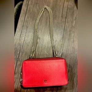 Kate Spade red mini double zipper chain bag